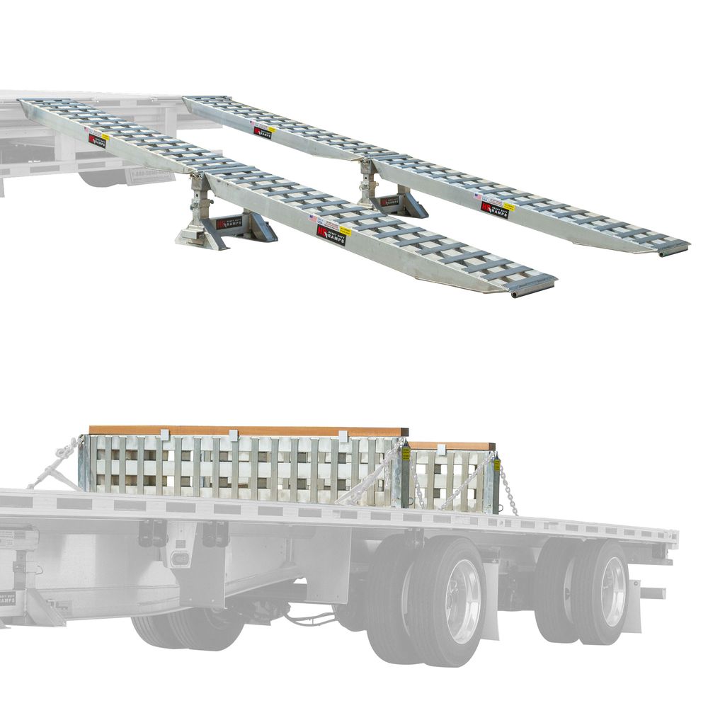 8' L x 20" W / 4 Ramp System for 20" H Step Deck Trailers - 23,500 lb. Cap