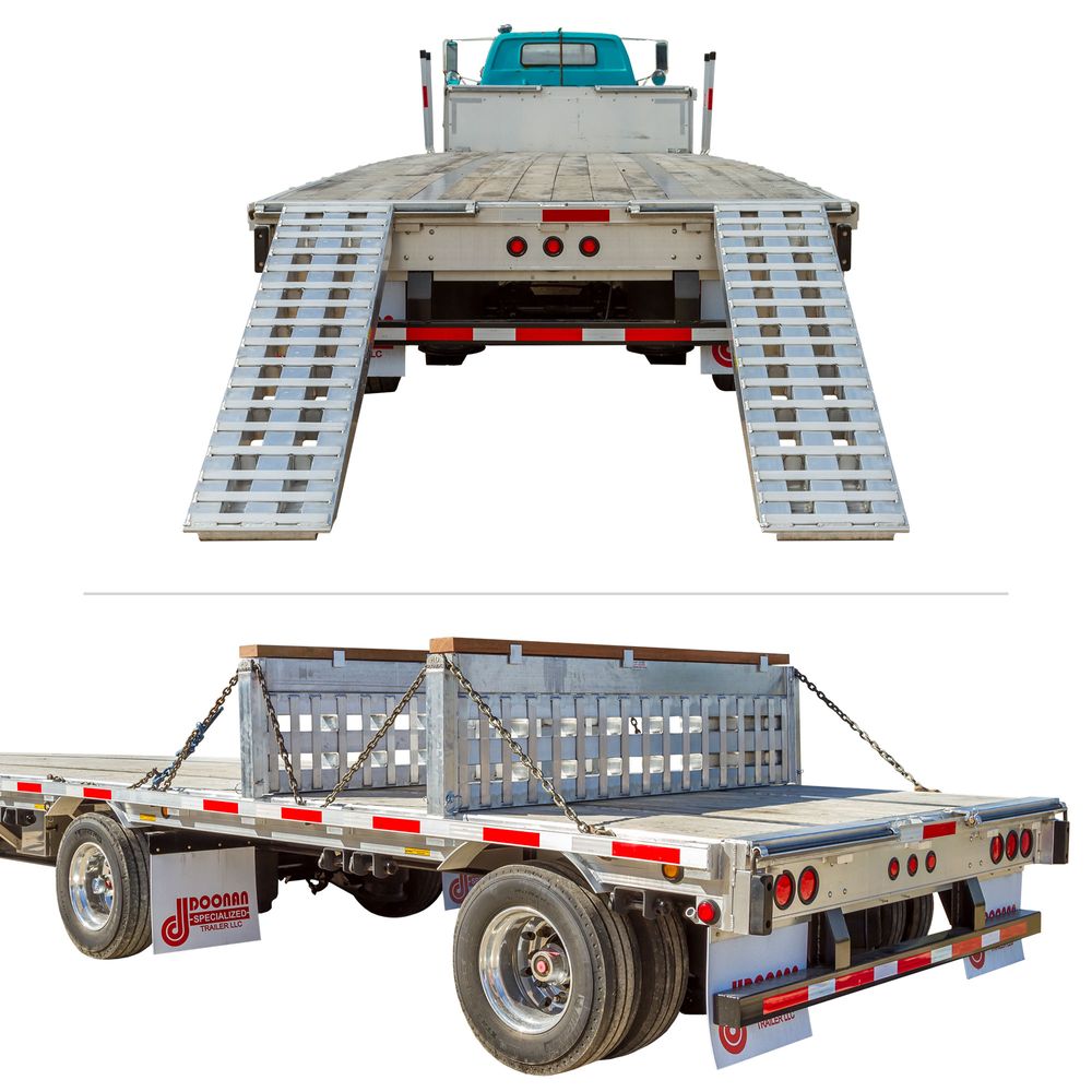 8' L x 18" W / 2 Ramp System for 24" H Step Deck Trailers - 23,500 lb. Cap
