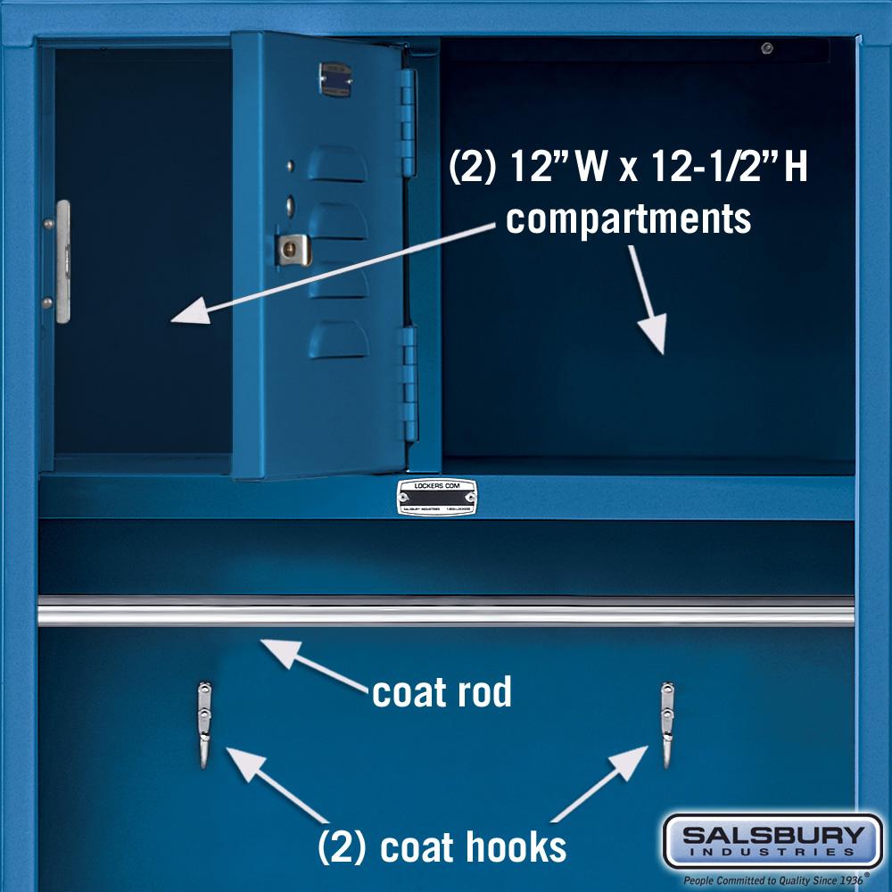 24" Wide Open Access Metal Locker - 6 Feet High - 18" Deep by Salsbury