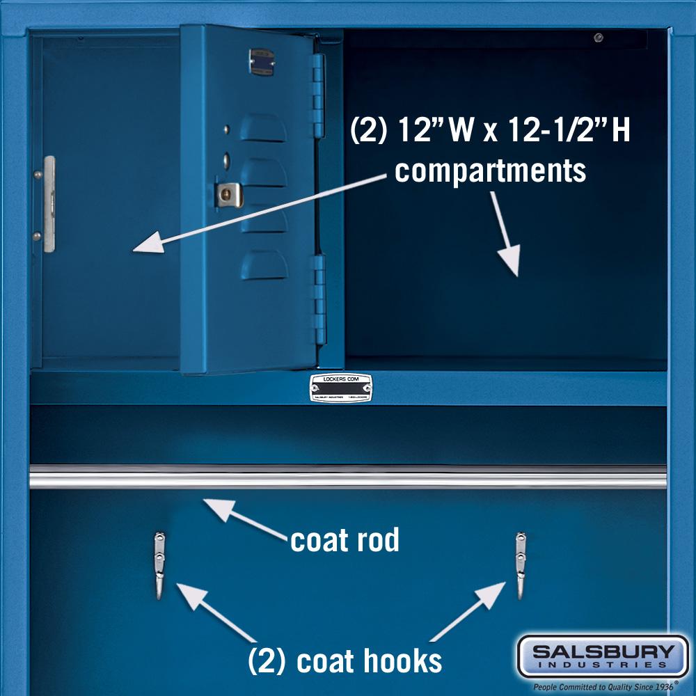24" Wide Open Access Metal Locker - 6 Feet High - 24" Deep by Salsbury