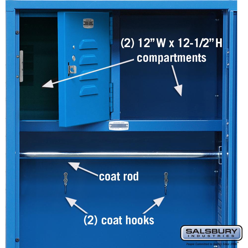 24" Wide Vented Gear Metal Locker - 6 Feet High - 18" Deep by Salsbury