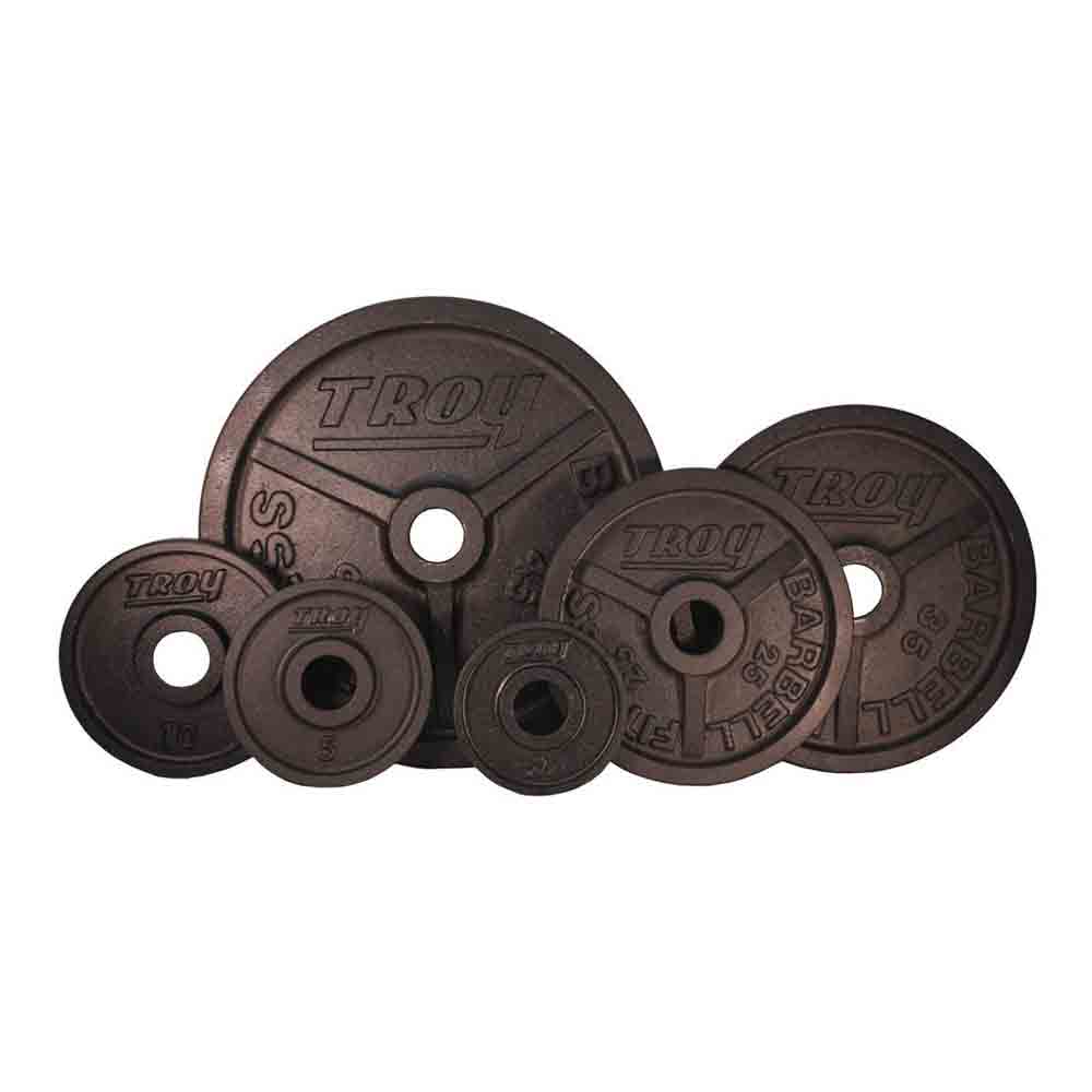 Troy 245 lbs to 425 lbs Black Cast Iron Wide Rim Olympic Plates Set