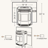 Comfortbilt HP22I Pellet Stove Insert with Stainless Steel Trim