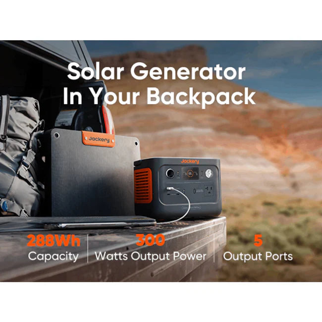 Jackery Explorer 300 Plus Solar Generator + SolarSaga 100W Portable Solar Panel