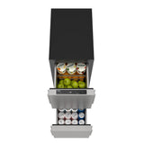 15 in. Panel Ready Built-in Double Refrigerator, Frost-Free Undercounter Fridge with Digital Temperature Control and Stainless-Steel Drawers