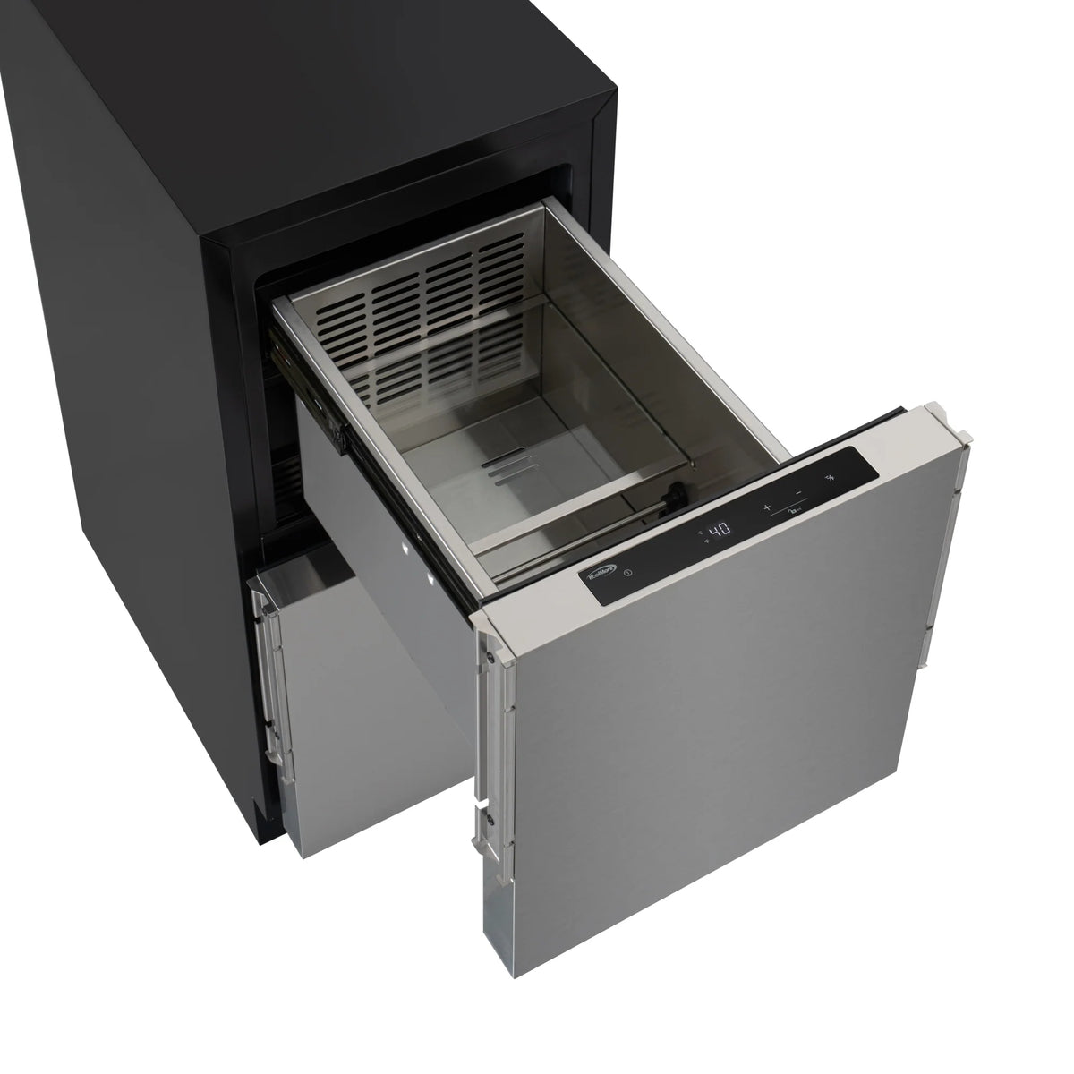 15 in. Panel Ready Built-in Double Refrigerator, Frost-Free Undercounter Fridge with Digital Temperature Control and Stainless-Steel Drawers
