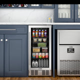 15 in. Small Stainless Steel, Glass-Door Built-In Refrigerator and Beverage Cooler, 3 cu. ft.