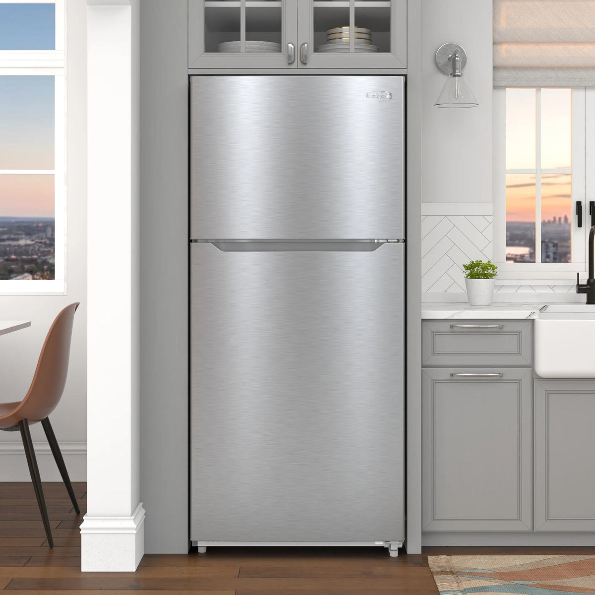 30 In. 18 Cu. Ft. Top-Freezer Residential Refrigerator in Stainless Steel