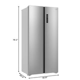 15.6 Cu. Ft. 33-Inch Side-by-Side Refrigerator with Manual Twist Ice Maker, Stainless Steel