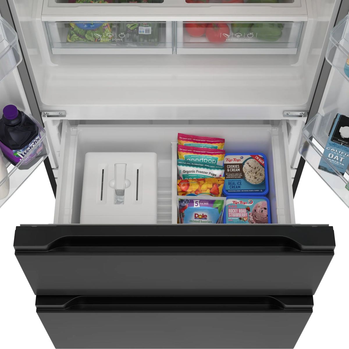 KoolMore 17.9 Cu. Ft. 33-Inch 4-Door French Door Refrigerator with Manual Twist Ice Maker, Black