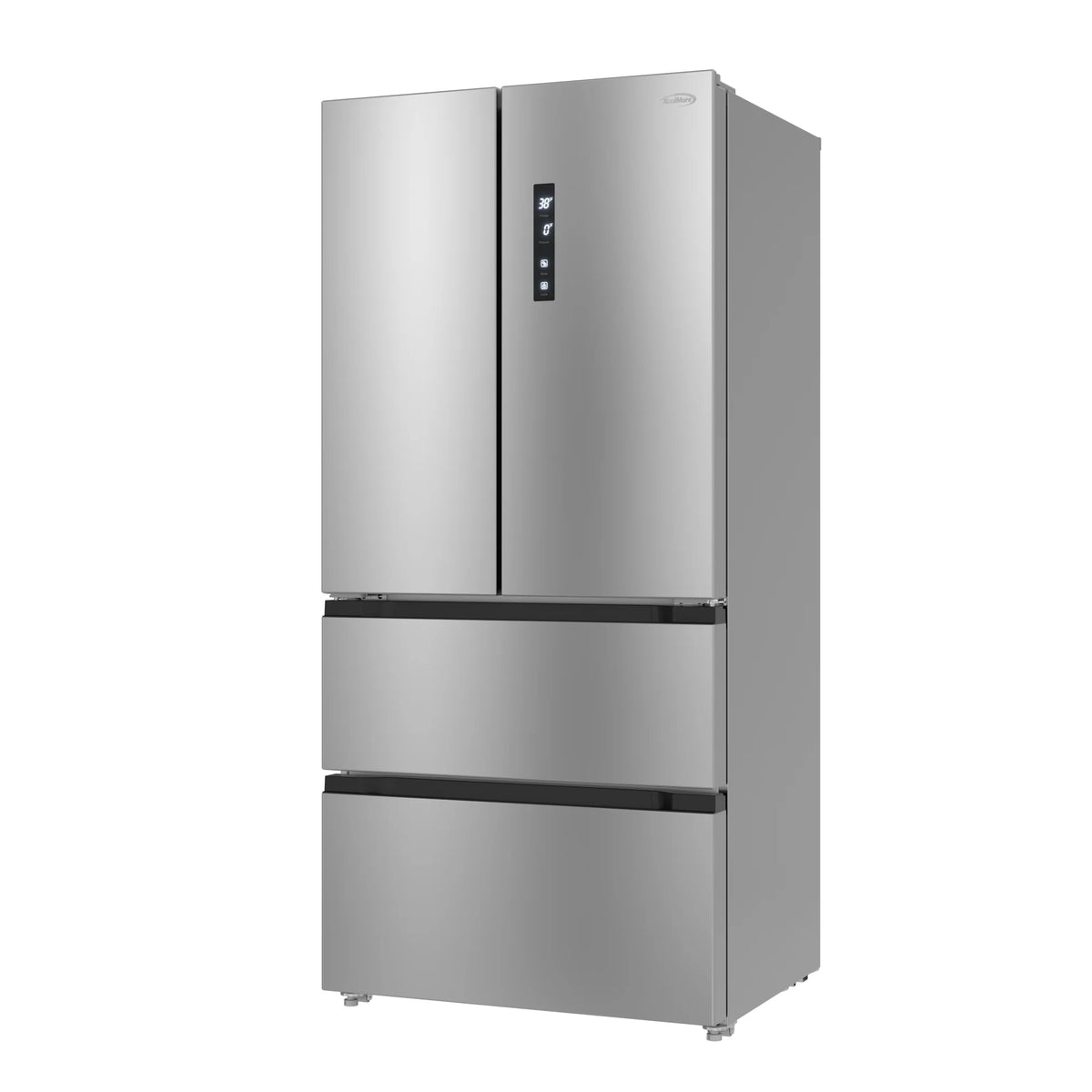 KoolMore 17.9 Cu. Ft. 33-Inch 4-Door French Door Refrigerator with Manual Twist Ice Maker, Stainless Steel