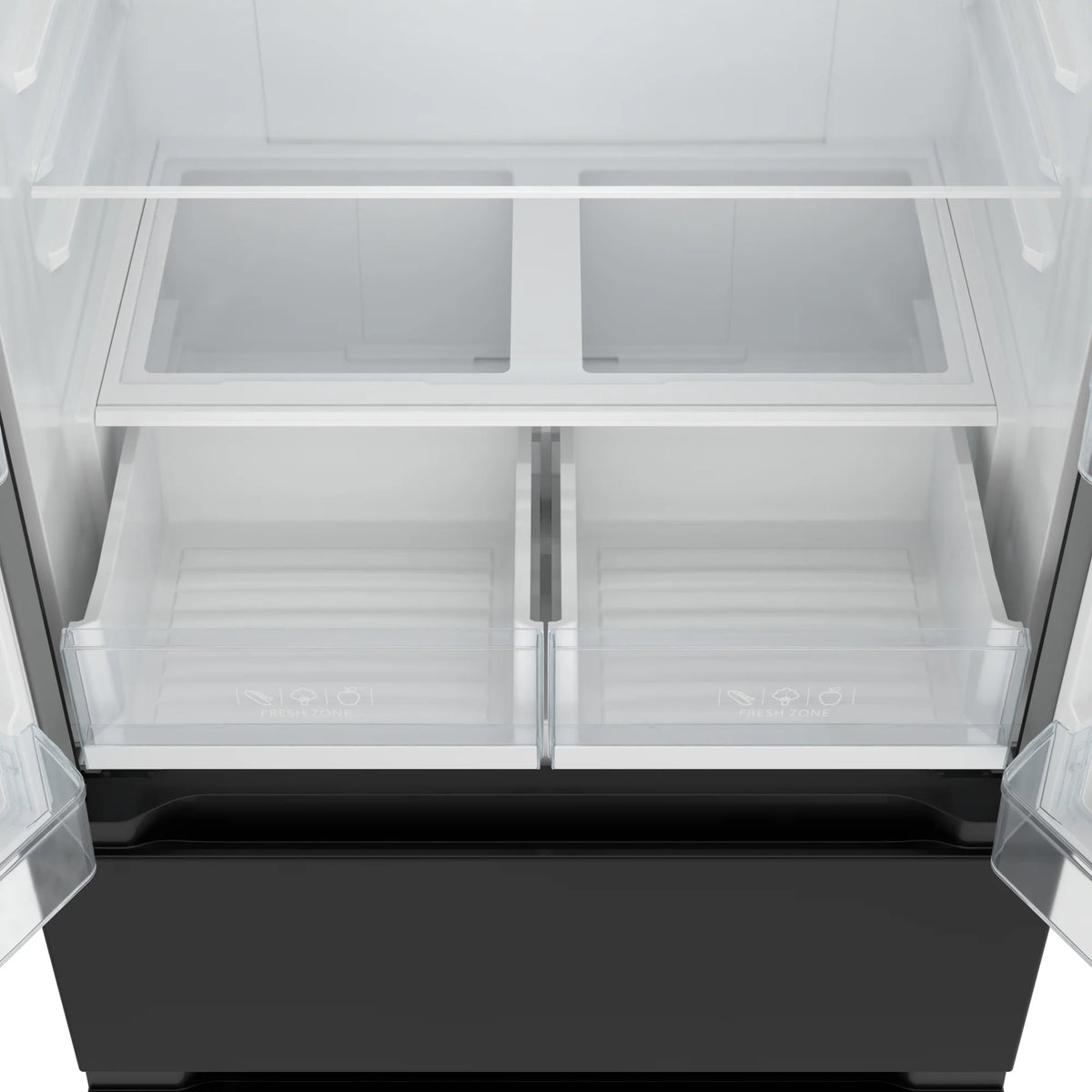 KoolMore 17.9 Cu. Ft. 33-Inch 4-Door French Door Refrigerator with Manual Twist Ice Maker, Black