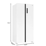 15.6 Cu. Ft. 33-Inch Side-by-Side Refrigerator with Manual Twist Ice Maker, White