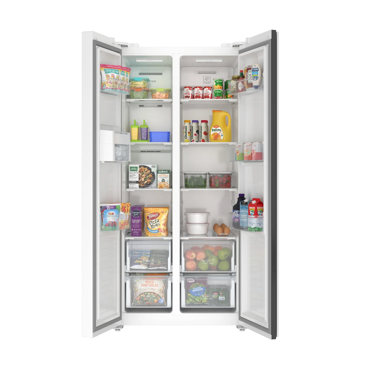 15.6 Cu. Ft. 33-Inch Side-by-Side Refrigerator with Manual Twist Ice Maker, White