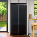 KoolMore 15.6 Cu. Ft. 33-Inch Side-by-Side Refrigerator with Manual Twist Ice Maker, Black