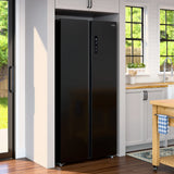 KoolMore 15.6 Cu. Ft. 33-Inch Side-by-Side Refrigerator with Manual Twist Ice Maker, Black