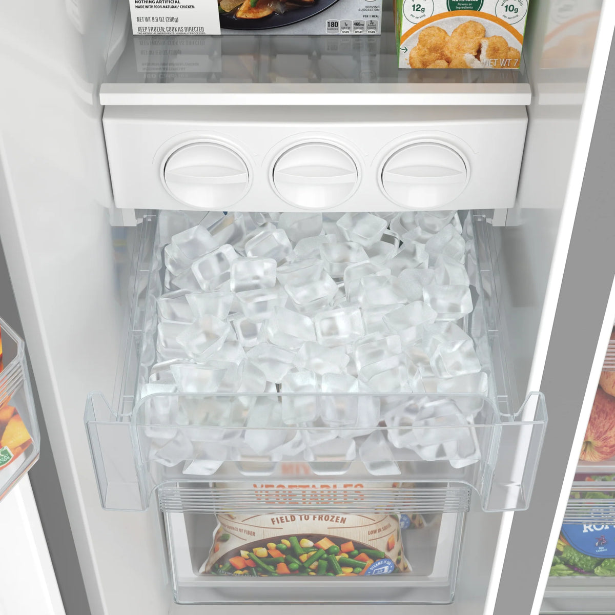 20 Cu. Ft. 35.5-Inch Side-by-Side Refrigerator with Manual Twist Ice Maker, Stainless Steel