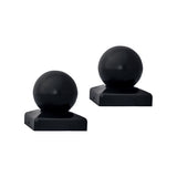 Aleko Medium Cap for Driveway Gate Post - 2.5 x 2.5 Inches - Black - Lot of 2