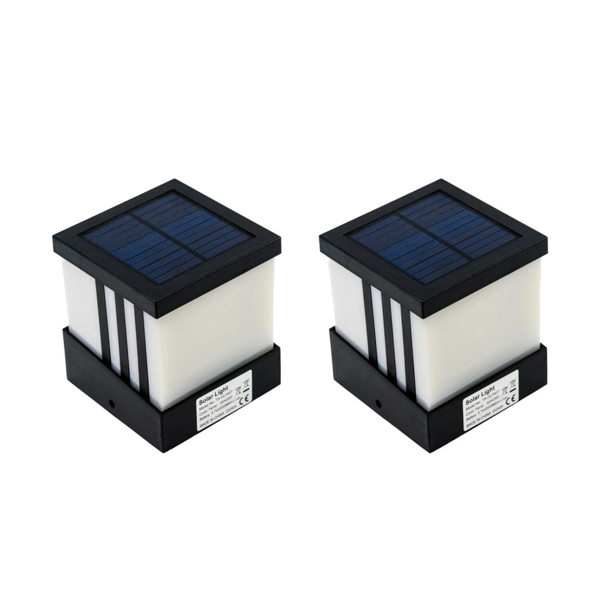 Aleko Solar Fence Post Cap Lamps - Kit of 2