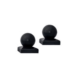 Aleko Small Cap for Driveway Gate Post - 2.5 x 2.5 Inches - Black - Lot of 2