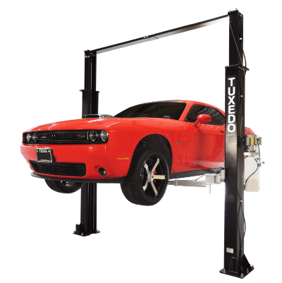 Tuxedo TP9KAC-TUX, 9,000 lb 2 Post Car Lift Clear Floor - Asymmetric