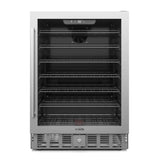 23.4 in. Stainless Steel, Glass-Door Built-In Refrigerator and Beverage Cooler, 5 Cu. ft.