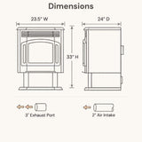 ComfortBilt HP21 24" Black Pellet Stove