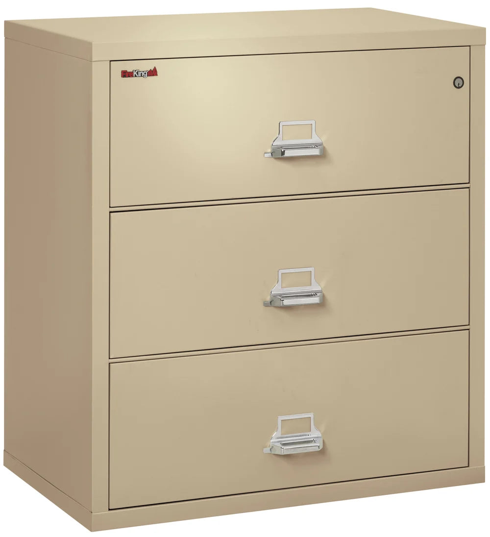 FireKing 3-Drawer 38" Wide 1-Hour Rated Lateral Fireproof File Cabinet