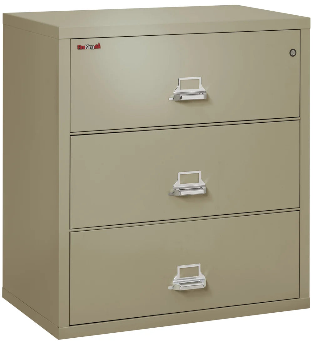 FireKing 3-Drawer 38" Wide 1-Hour Rated Lateral Fireproof File Cabinet