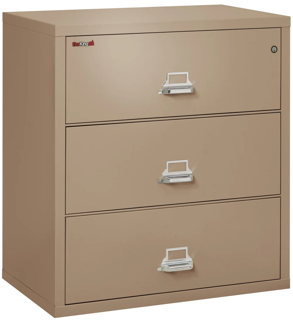 FireKing 3-Drawer 38" Wide 1-Hour Rated Lateral Fireproof File Cabinet