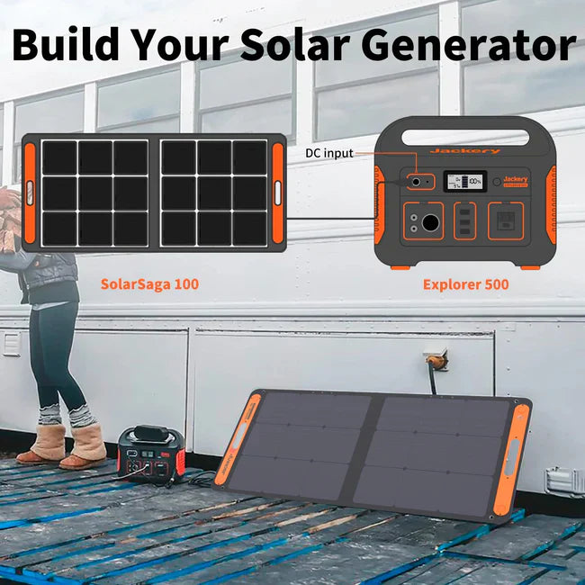 Jackery Solar Generator 500 + SolarSaga 100W Portable Solar Panel