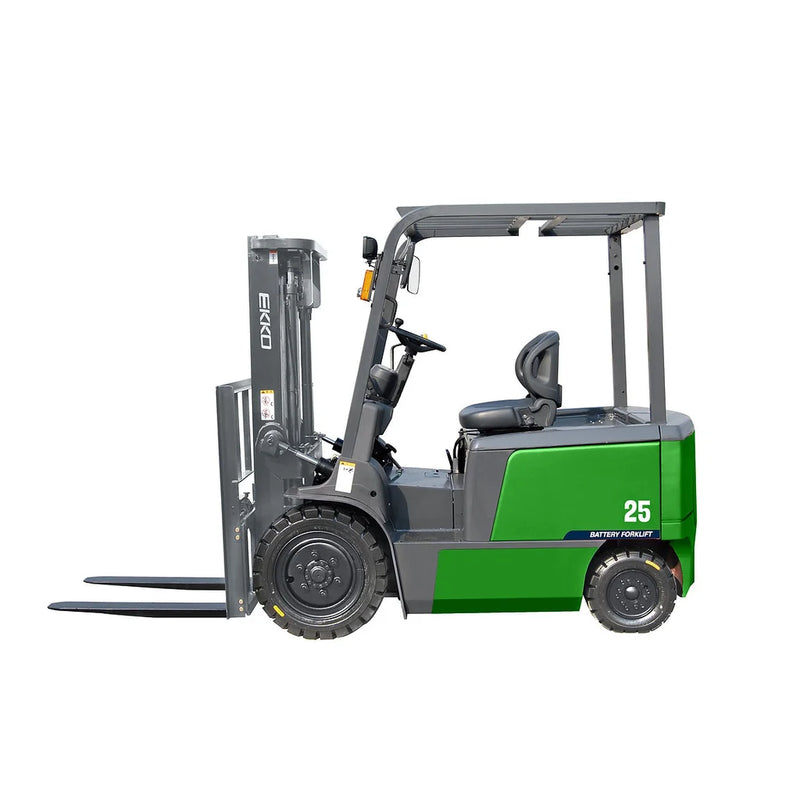 EKKO EK25T-Li Lithium Powered 4-Wheel Electric Forklift 5000 lbs Capacity, 185