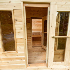 Dundalk Leisurecraft Canadian Timber Georgian Cabin Sauna with Changeroom | 6 Persons