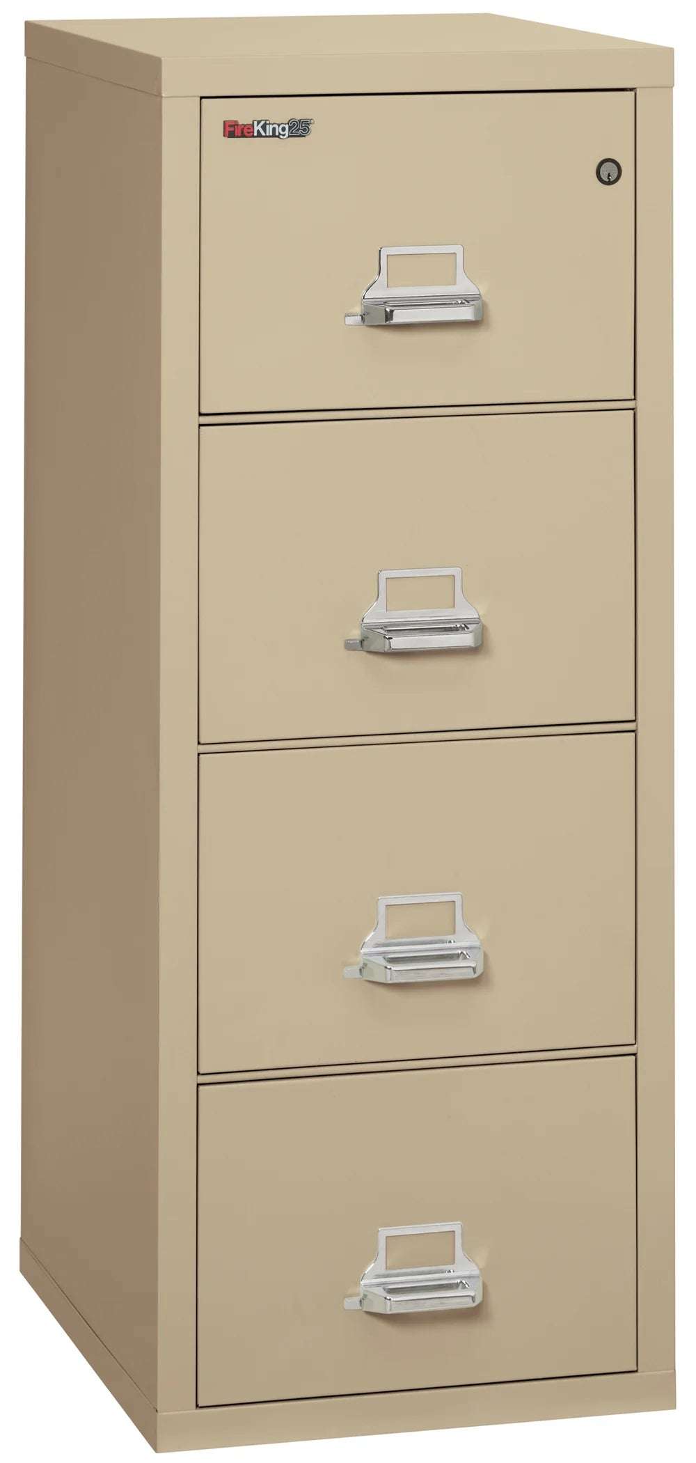 FireKing 4-Drawer 25" Deep 1-Hour Rated Fireproof File Cabinet, Letter
