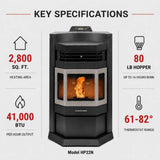 ComfortBilt HP22-N 24" Wood Pellet Stove with Stainless Steel Trim