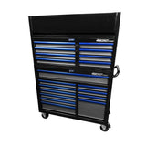 Boxo Pro Series | Loaded 45" 19-Drawer Rolling Tool Box | Black and Blue
