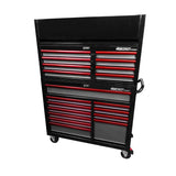 Boxo Pro Series | Loaded 45" 19-Drawer Rolling Tool Box | Black and Red