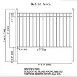 Aleko 4-Panel Steel Fence Kit – MADRID Style – 8x5 ft. Each