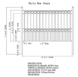 Aleko 4-Panel Steel Fence Kit – PARIS Style – 8x5 ft. Each