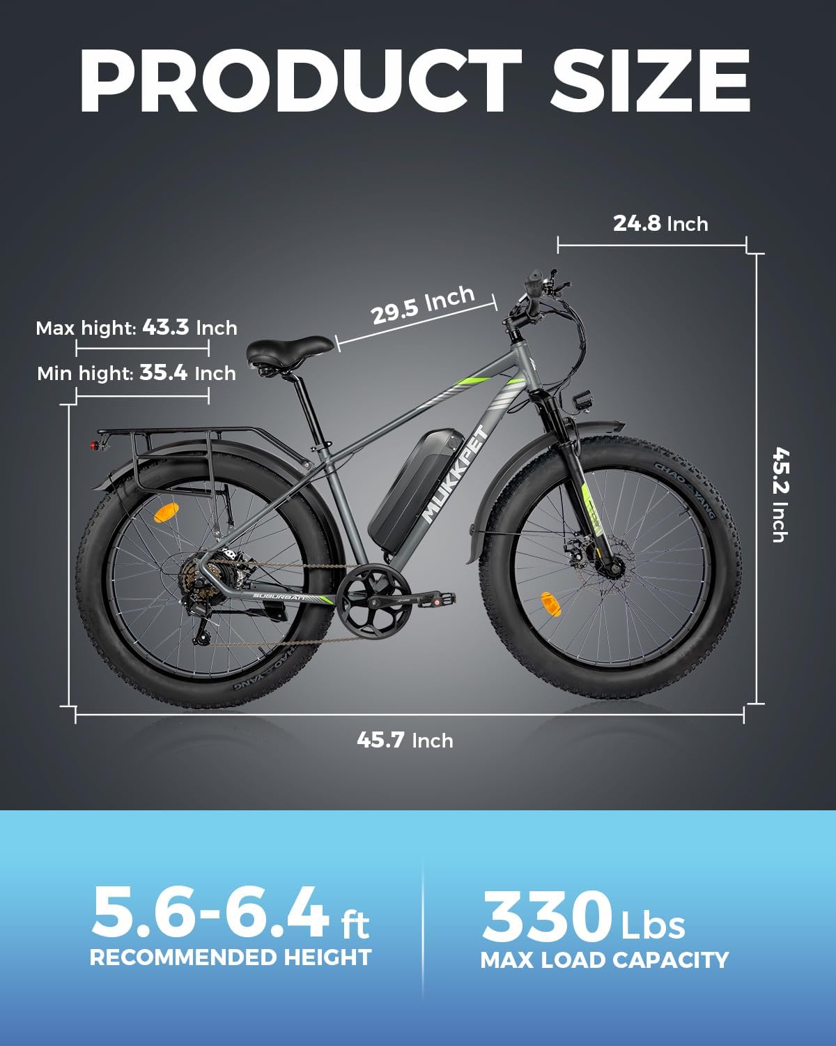 Mukkpet Suburban 750W Fat Tire Electric Bike