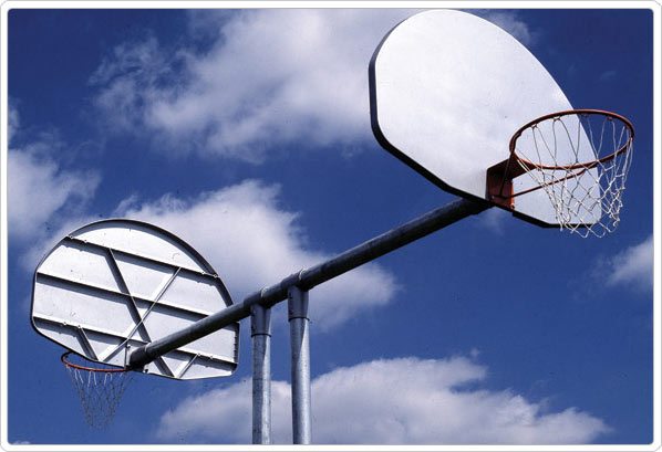 Sportsplay Double Basketball Goal with Aluminum Fan Backboard