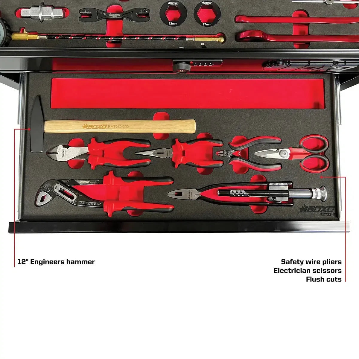 Boxo MotoBox | 103-Piece Metric Motorcycle Tool Set with 5-Drawer Hand Carry Tool Box