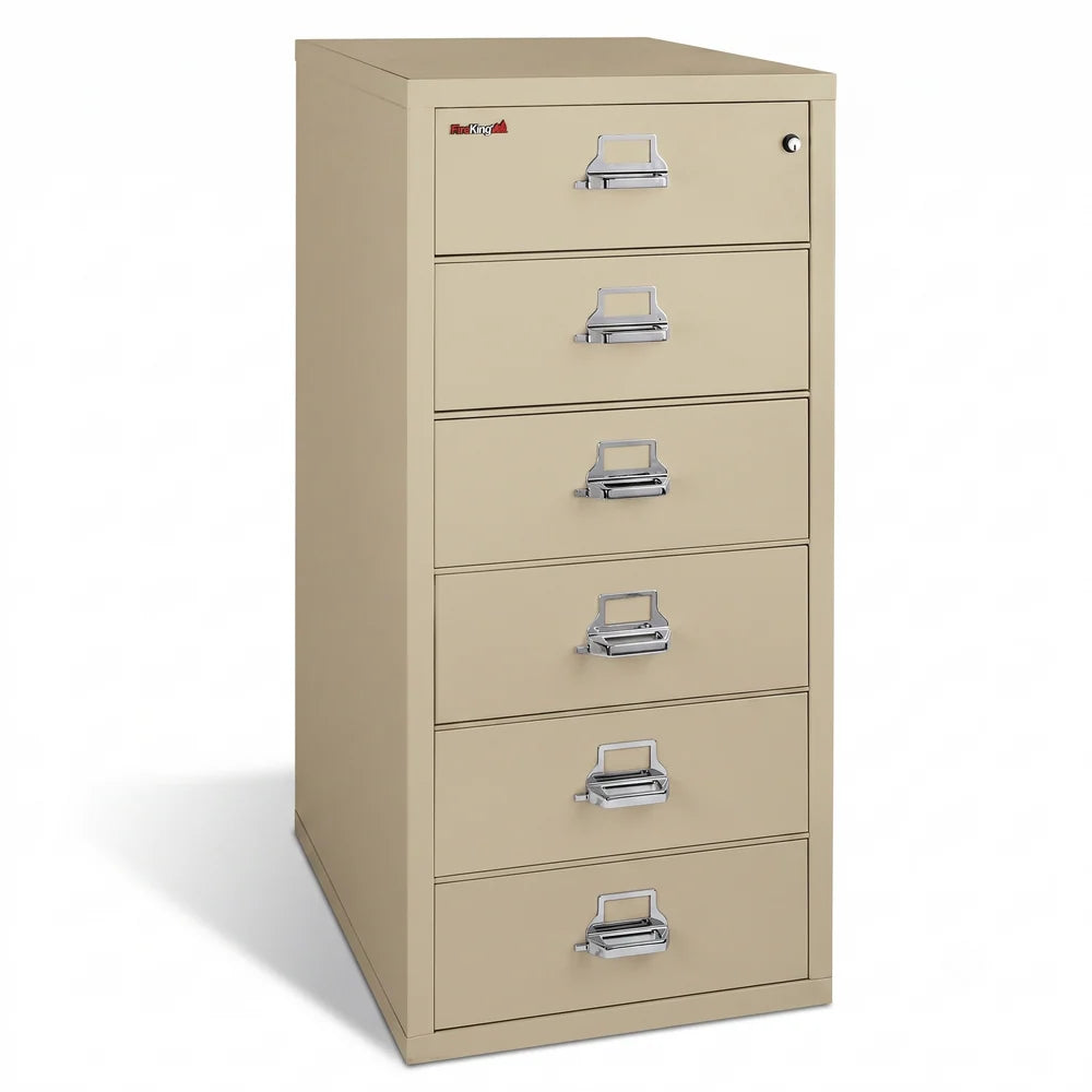 FireKing 6-Drawer Card, Check & Note Fireproof File Cabinet 6-2552-C