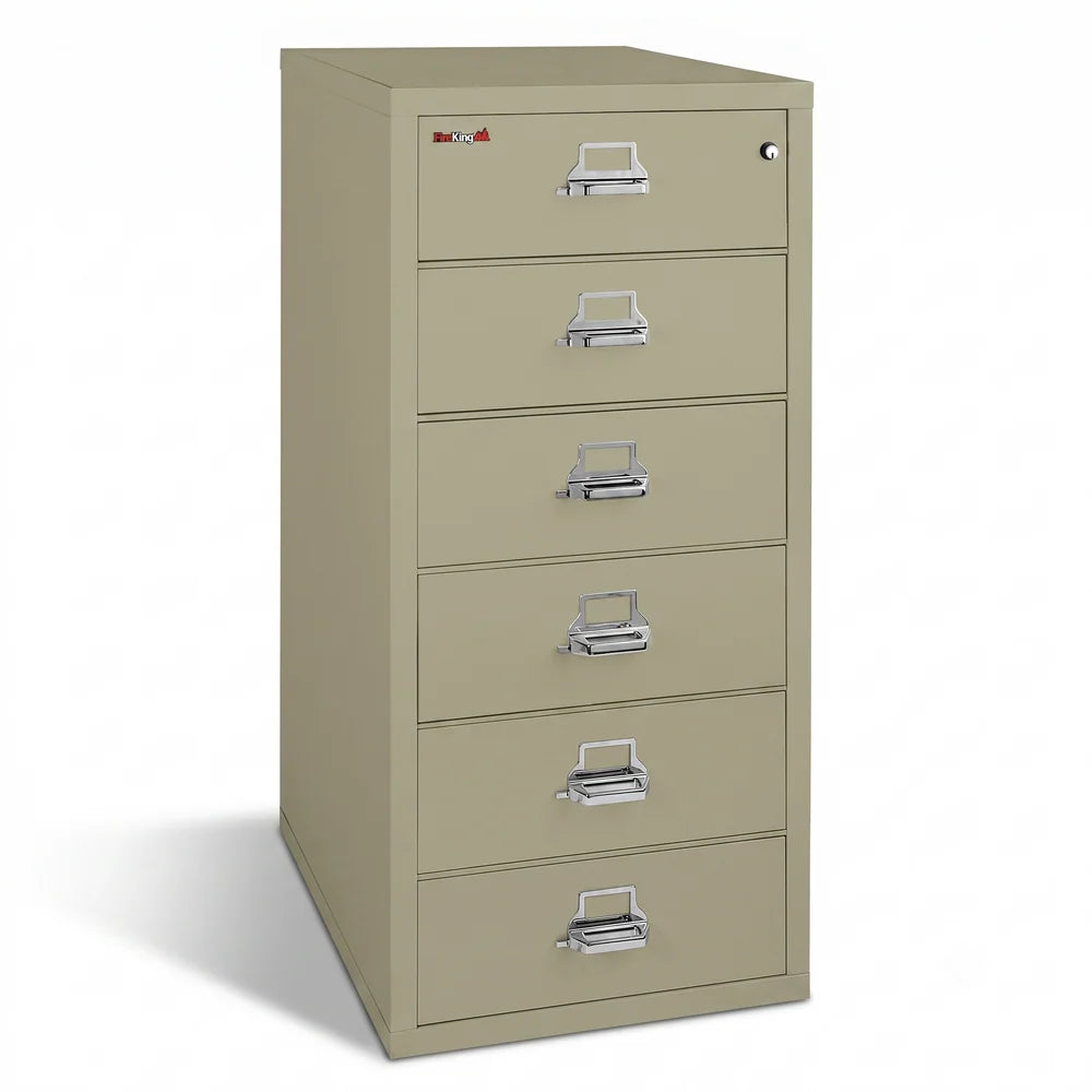 FireKing 6-Drawer Card, Check & Note Fireproof File Cabinet 6-2552-C