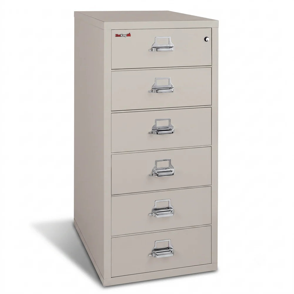 FireKing 6-Drawer Card, Check & Note Fireproof File Cabinet 6-2552-C