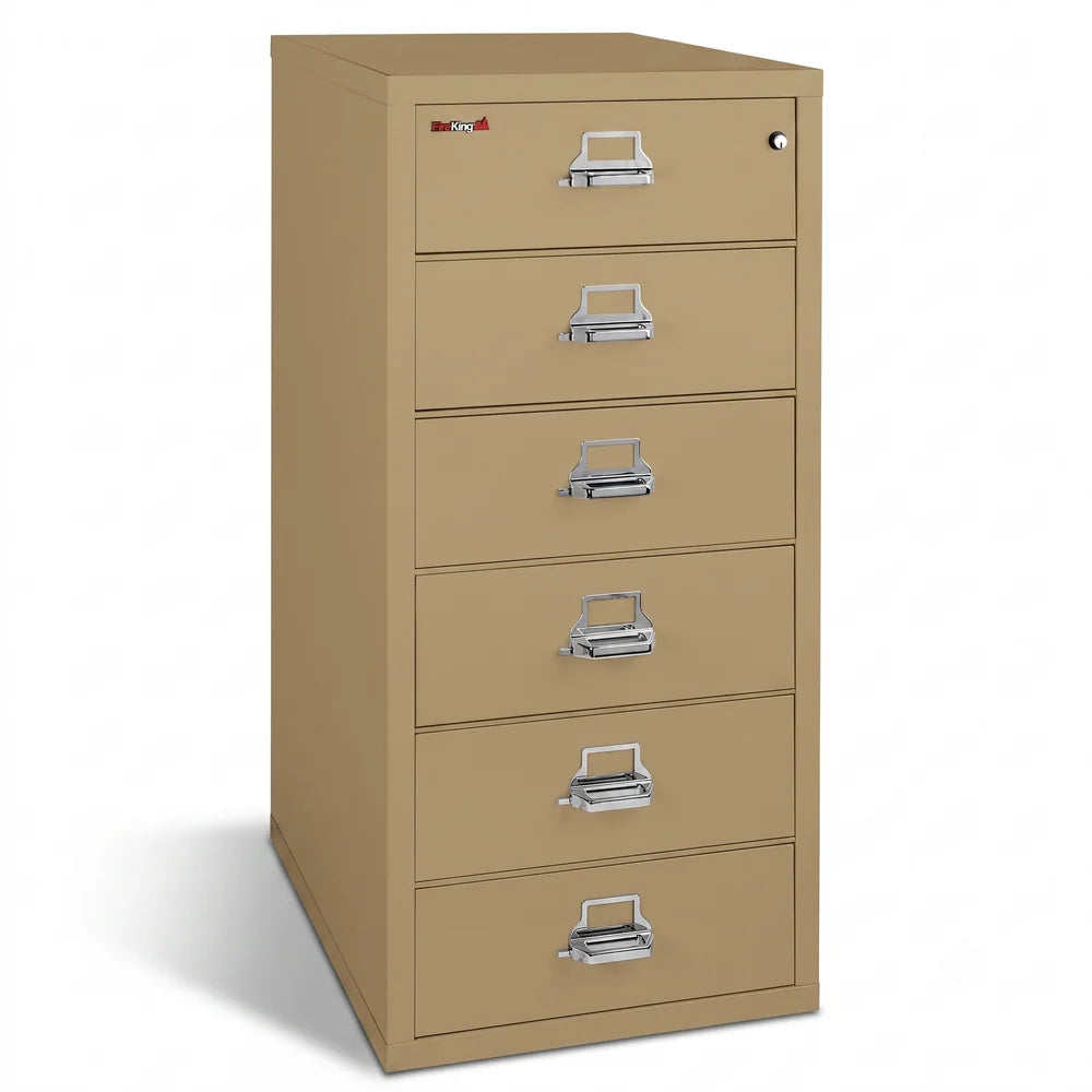 FireKing 6-Drawer Card, Check & Note Fireproof File Cabinet 6-2552-C