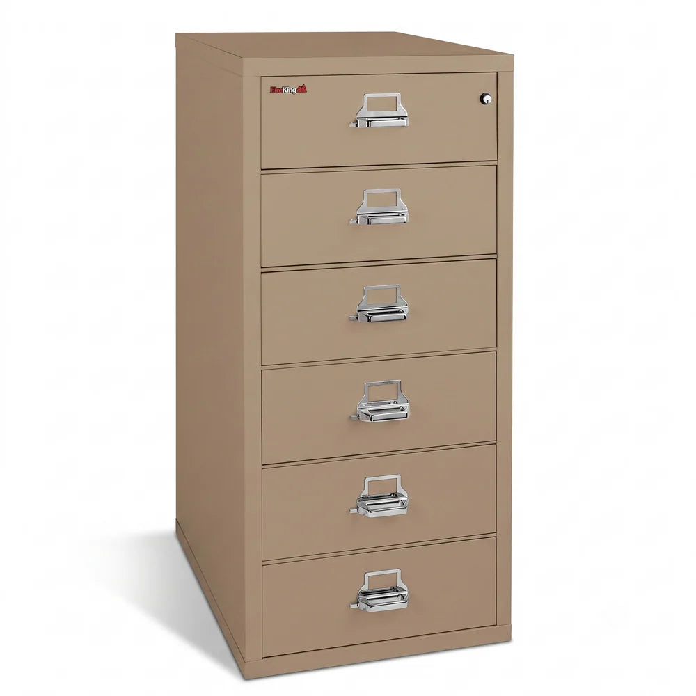 FireKing 6-Drawer Card, Check & Note Fireproof File Cabinet 6-2552-C