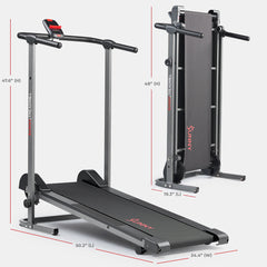 Sunny Health & Fitness Compact Foldable Manual Treadmill