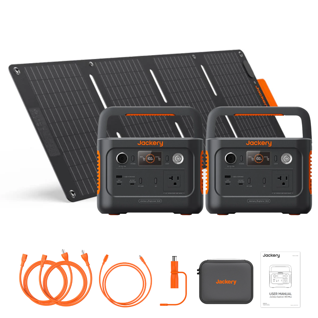 Jackery Explorer 240 V2 Solar Generator + SolarSaga 40W Solar Panel Kits