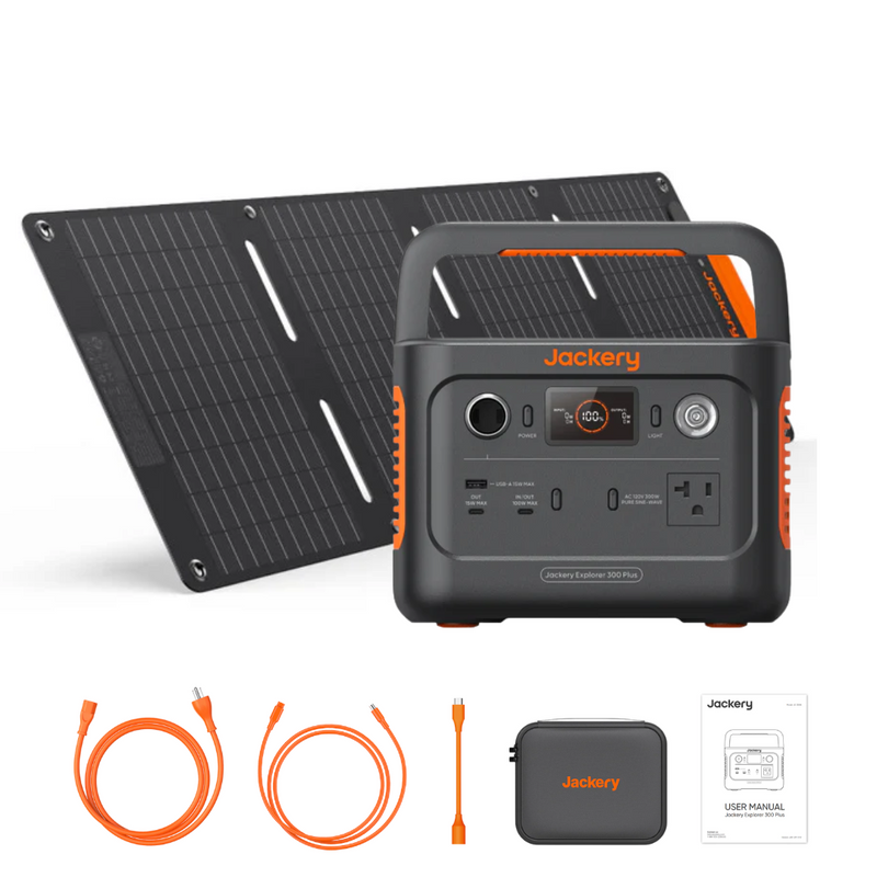 Jackery Explorer 300 Plus Solar Generator + SolarSaga 40W Portable Solar Panel